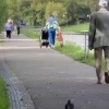 В Санкт-Петербурге заметили отца года, который нес ребенка за ногу.
