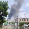 В Новосибирске начался мощный пожар на складе.