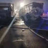 Две фуры столкнулись и загорелись на трассе Кемерово — Новокузнецк