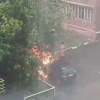 В Анжеро-Судженске загорелся автомобиль.