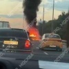 Газель горит на МКАДе — движение на участке затруднено.