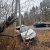 В Саяногорске от столкновения с электроопорой пострадал водитель