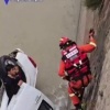 В Китае пожарные вызволили ребёнка и взрослого из пикапа, упавшего в реку: