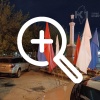 В Красноярске водитель припарковался прямо на памятнике павшим воинам.