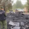 Фото с места трагедии в Белоярском районе, где во время пожара погибли трое...