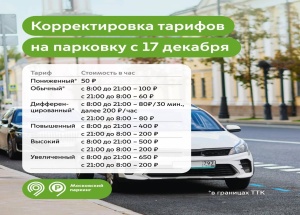 В Москве с 17 декабря на самых загруженных парковках стоимость увеличится до...