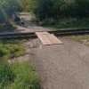 В Вологде починили деревянный настил на переходе через железнодорожные пути.