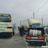 Автобус столкнулся с грузовиком на выезде из Красноярска. ДТП произошло на...