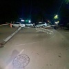 Ночью 31 августа в Новокузнецке пьяный водитель снес два столба на улице...