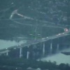 Кадры поражения вантового моста в районе Запорожья российскими войсками...