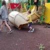 Вот такая горка на большой площадке на улице Липовой,ни кто не хочет решать...