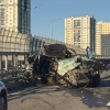 BMW превратилась в груду металла после столкновения с троллейбусом на Суздальском шоссе