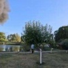 Украинский пожарный заснял удар 