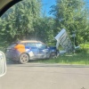 Каршеринг протаранил стеллу на въезде в Мосрентген Как не надо завершать...
