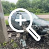 Легковушка поймала столб в Новокузнецке на Космическом...