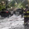 Причиной пожара машин в центре Москва стала техническая неисправность авто.