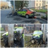Возле библиотеки на улице Белинского каршеринговый автомобиль влетел в столб...