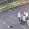 Петропавловск-Камчатский. Иностранные специалисты играют в волейбол. Один из...