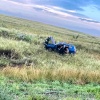 ДТП на выезде из города. Машина слетела с дороги. По...