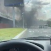 На дублере Можайского шоссе, напротив дома 31к1, горит...