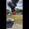 Mercedes сгорел на глазах кемеровчан