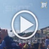 Канатоходец прошёл со Знаменем Победы по канату в Махачкале