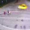Выбил страйк: водитель Opel протаранил сразу трёх зумеров на питбайках, стоящих в ряд