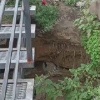 В Канске размывает склон под новой набережной