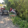 Сильно пьяная женщина села за руль и чуть не улетела с дамбы — спасли деревья, сообщает очевидец.