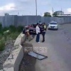 Автомобиль врезался в бетонное ограждение на улице Анны...
