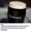 Неизвестные украли 70 000 пинт Guinness — воры обнесли склад компании в Великобритании.