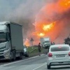 Большегруз взорвался на трассе в Пермском крае.