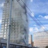 В строящемся здании на улице Берзарина на северо-западе Москвы горели строительные материалы.