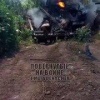Вражеская бронированная машина разминирования БМР-2 догорает где-то на...