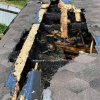 В деревне Куда во время грозы удар молнии пришёлся прямо в крышу бани....