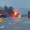 Сегодня утром на выезде из села Марьевка загорелась фура