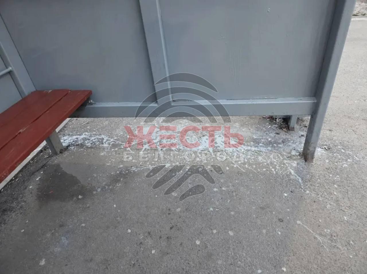 В посёлке Майский Белгородского округа стеклянную остановку «АЗС» покрасили серой краской.