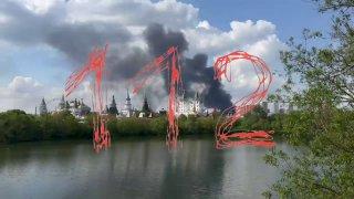 Крупный пожар начался на востоке Москвы