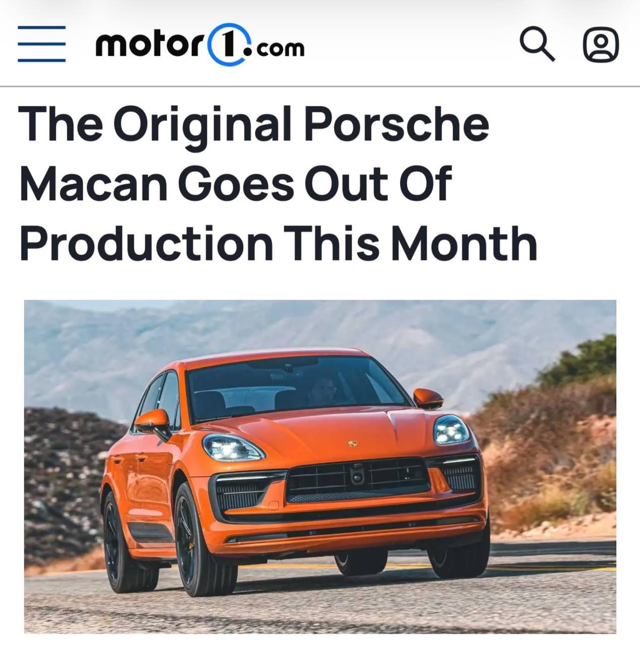 Porsche прекращает выпуск бензинового Macan — последний кроссовер с ДВС сойдёт с конвейера уже в конце июля.