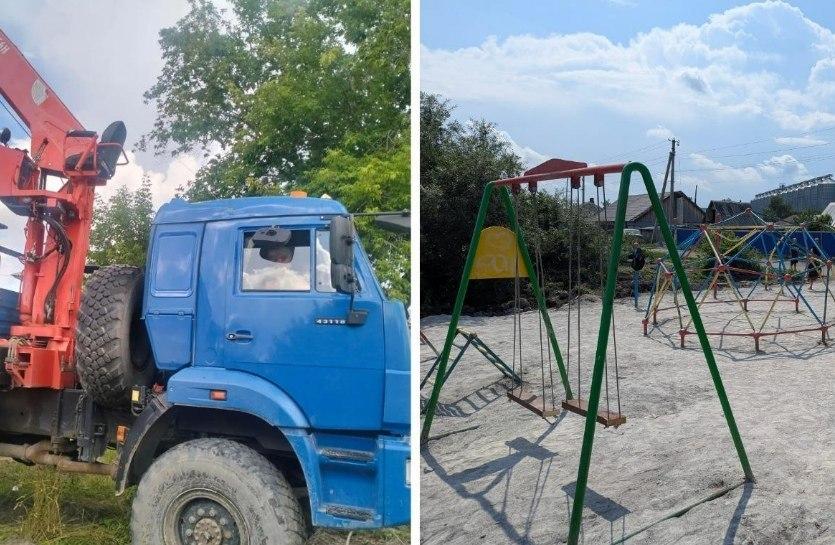 В Искитиме среди бела дня похитили целую детскую площадку По словам местных...