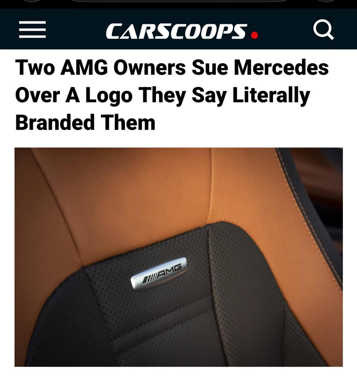 Владельцы Mercedes-AMG подали в суд на марку из-за металлических логотипов на сиденьях.