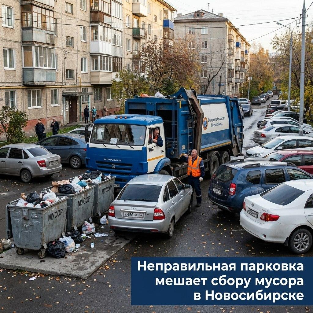 Неправильная парковка мешает сбору мусора в Новосибирске За минувшую неделю...