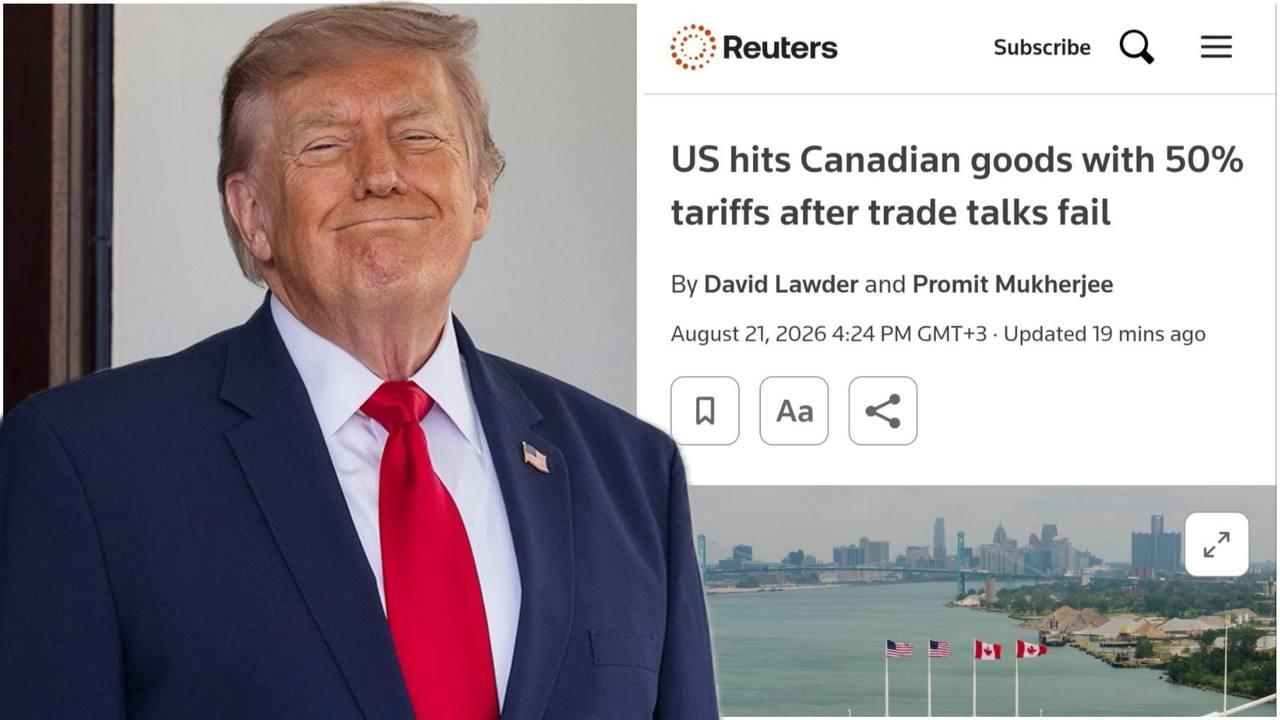 США ввели 50% пошлины на канадские товары после провальных переговоров.
