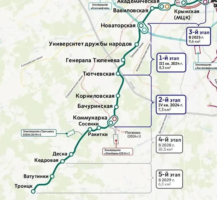 На Троицкой линии начали строить станцию метро «Ватутинки».