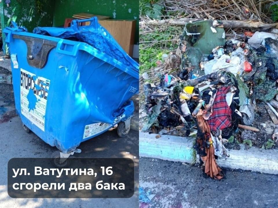 Неизвестные устроили серию поджогов контейнеров в Ленинском районе.