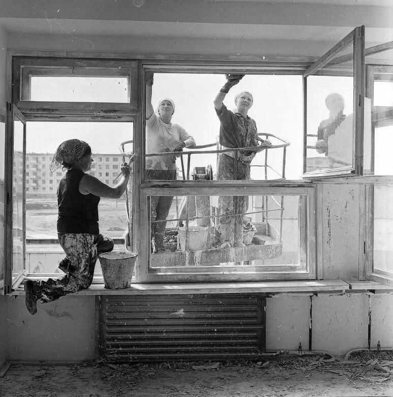 Ретро Ачинск,1978 год, строительство школы в Привокзальном районе