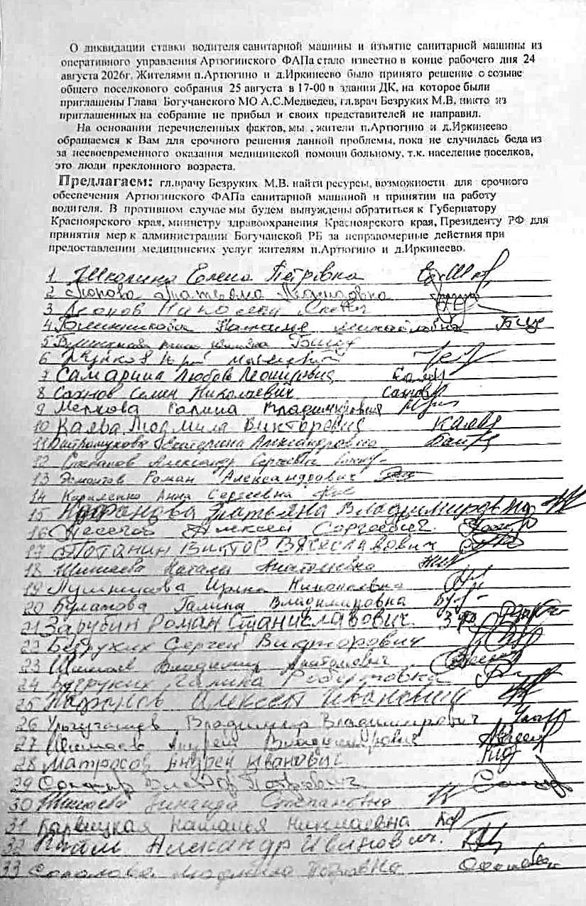 В Богучанском округе люди остались без медицинской помощи. Люди считают, что...