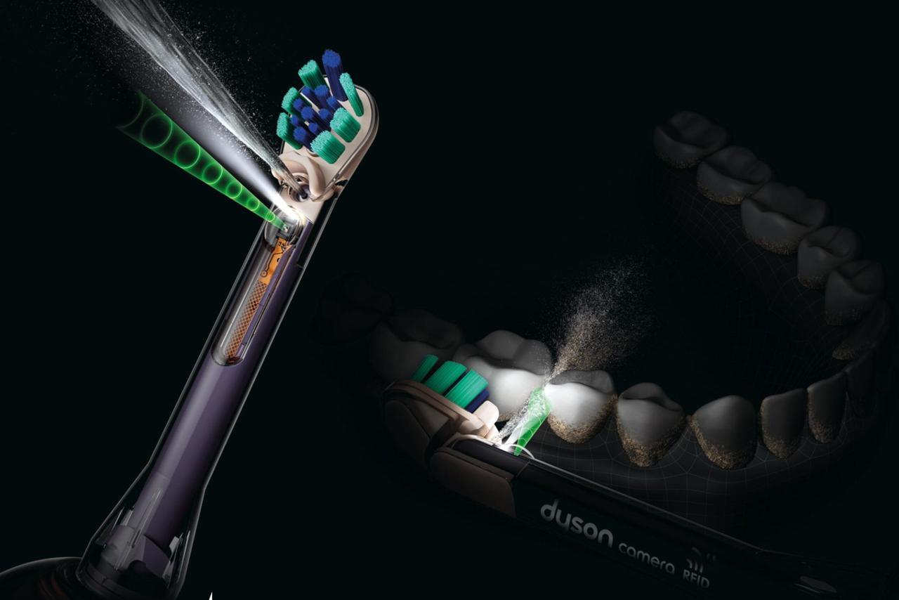 Dyson выпустили «умную» зубную щётку с ИИ и камерой — она сама чистит между зубами.