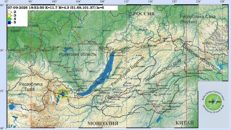 Землетрясение из Бурятии ощутили в Иркутской области.