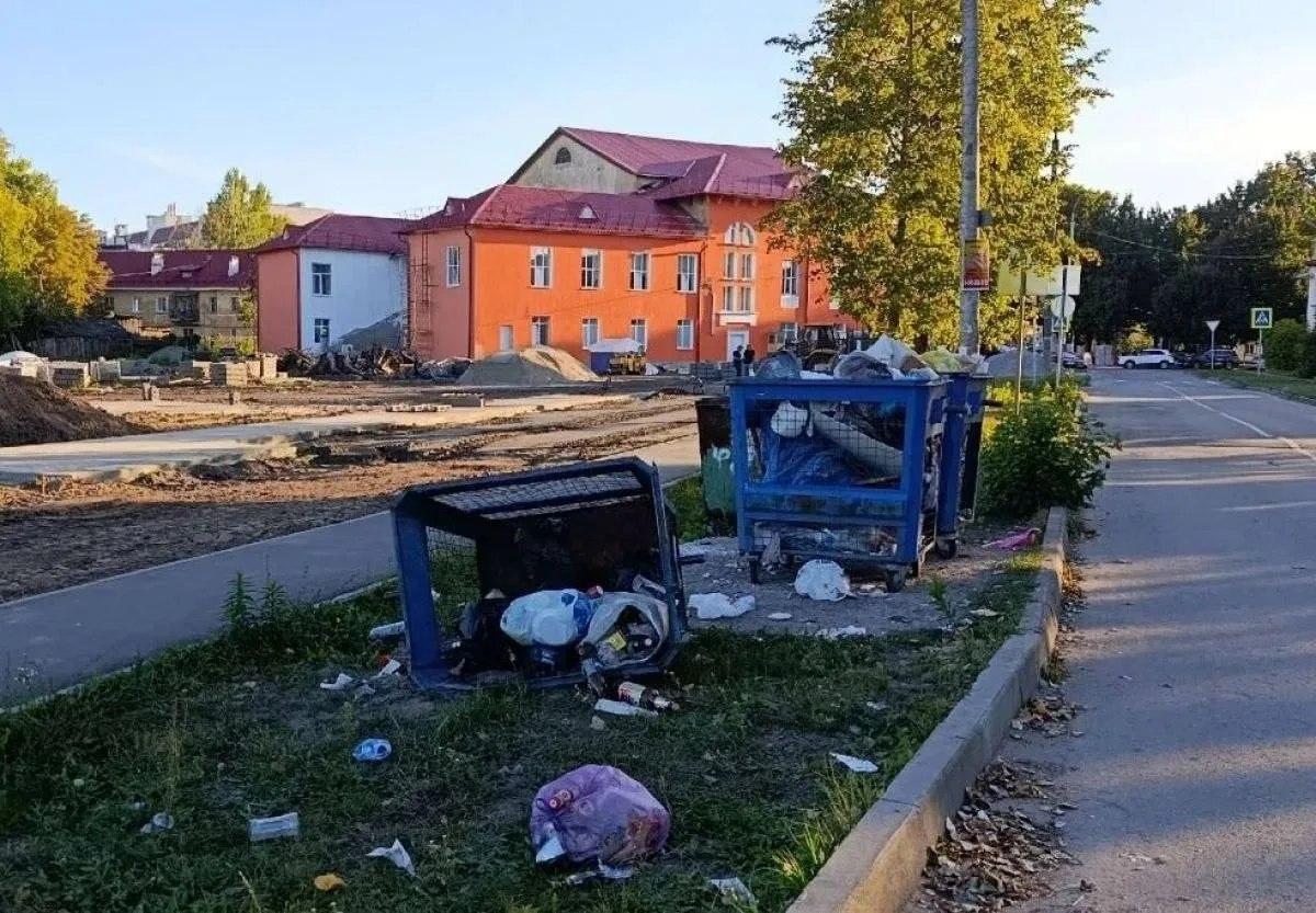 Бесхозные лошади в Брянске переворачивают мусорные контейнеры